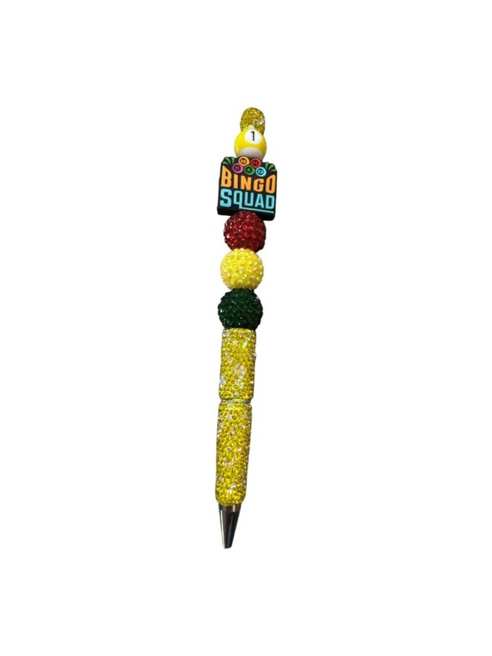 Bingo Squad Bedazzled Pen With Beaded Design For Bingo Enthusiasts